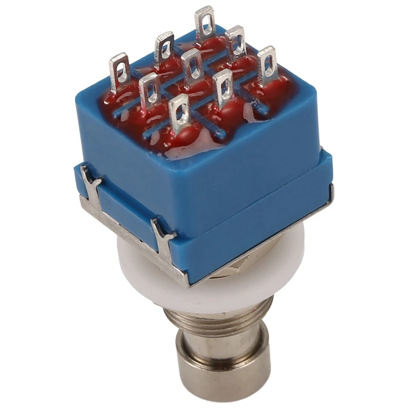 2 pezzi interruttori per effetti per chitarra 9 pin 3Pdt scatola per effetti per chitarra Stomp foot interruttore in metallo True Bypass blu