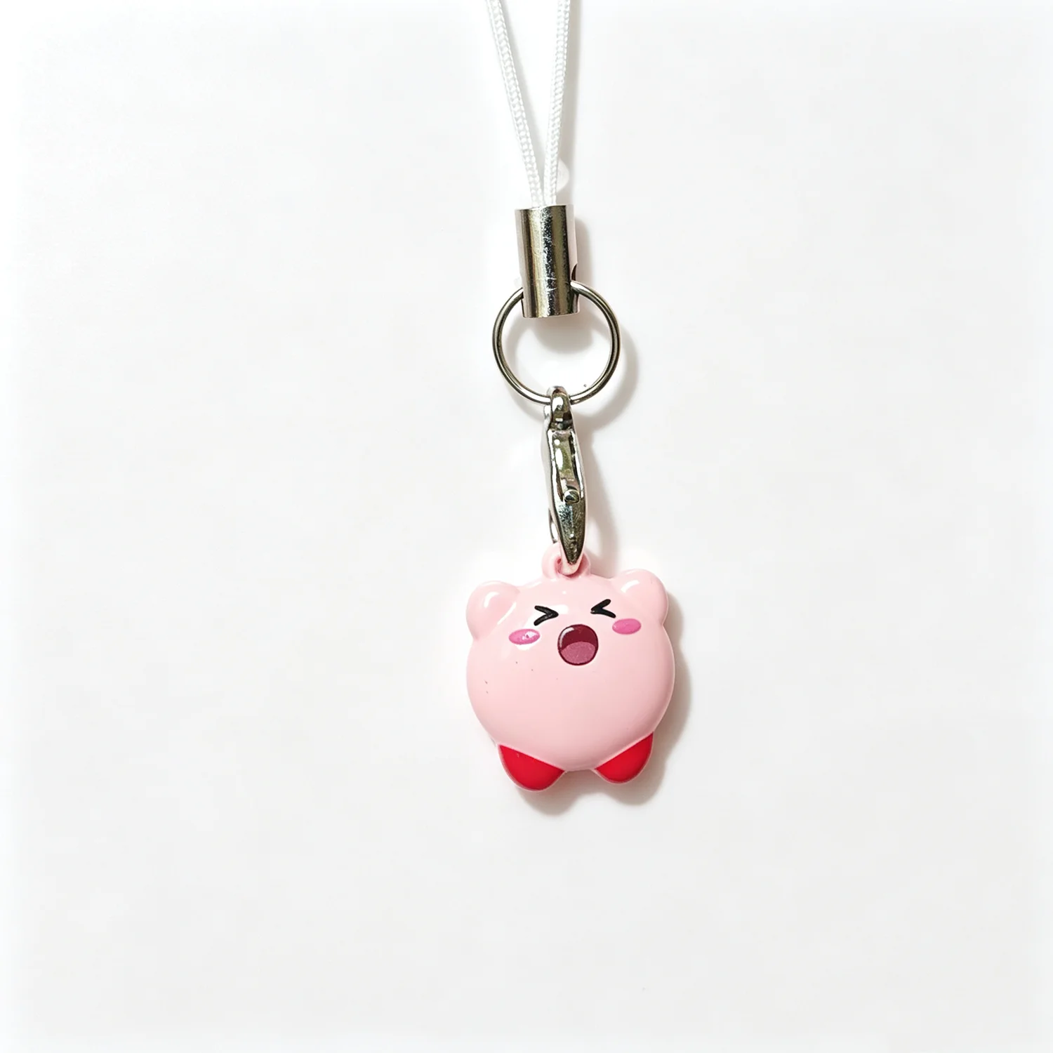 Kawaii Cute Cartoon Kirby Metal Charm Pendant Anime DIY Phone Chain Keychain Bracelet Jewelry Accessories Decoration Gifts