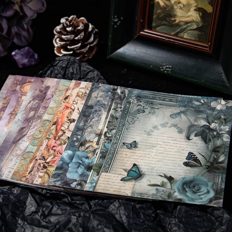 30pcs Baroque Garden Decor Scrapbook Vintage Material Paper Combo Kit DIY Junk Journal Collage Photo Album Retro Art paper