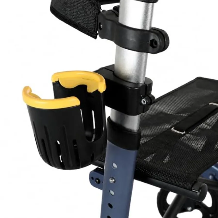 Flacher Rahmen-Rollator-Getränkehalter - Verstellbarer Clip-On-Getränkehalter für breite, flache Rahmenstangen und Euro-Style-Gehhilfen, H