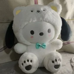 Kawaii Sanrio Anime Hello Kitty Cinnamonroll Pochacco Kuromi Cross Dressing White Bear Plush Doll Toy Children's Holiday Gift