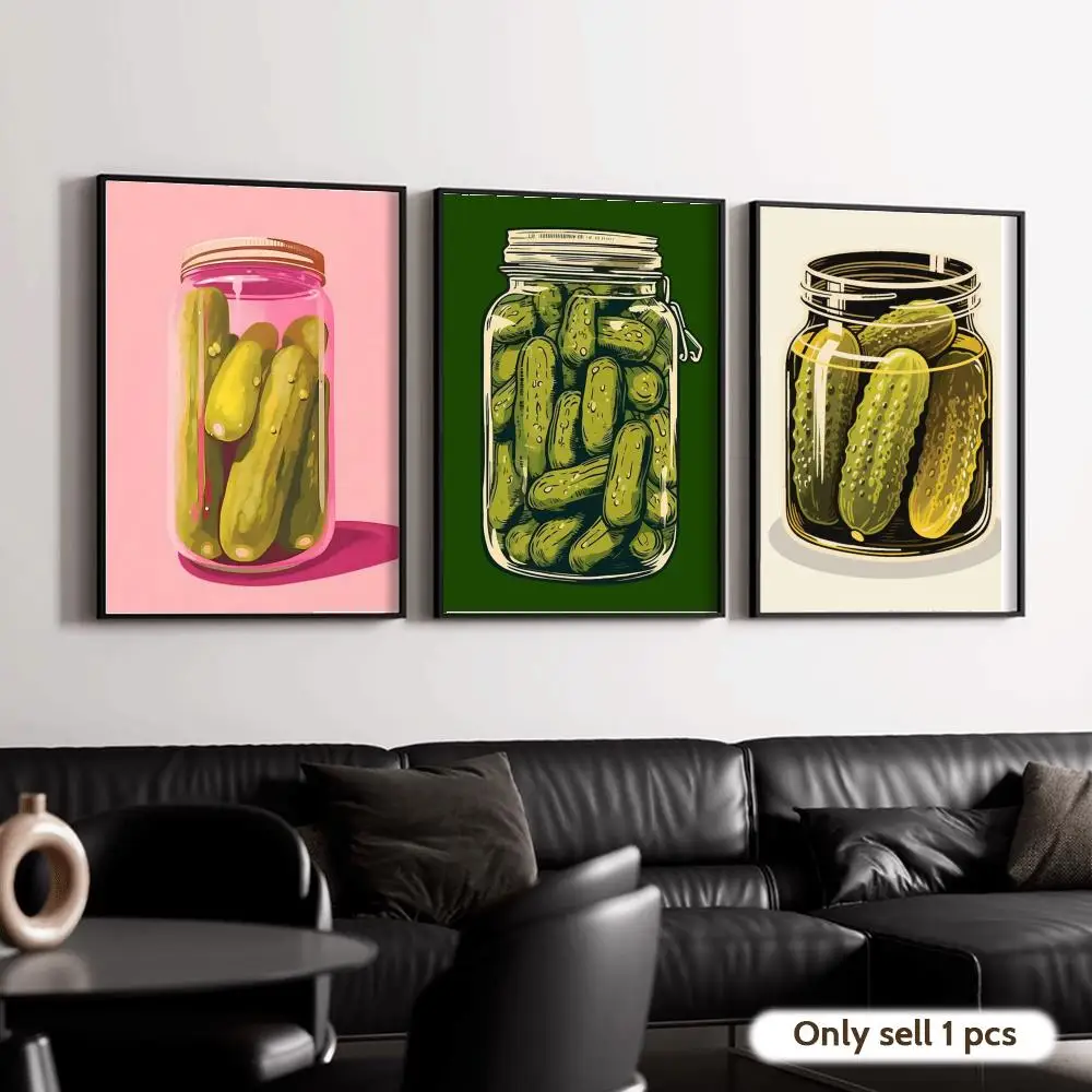 Cartoon kimchi jar Poster HD Art Mural Waterproof Wall Decor Durable DIY Home Decoration for Living Room Bedroom