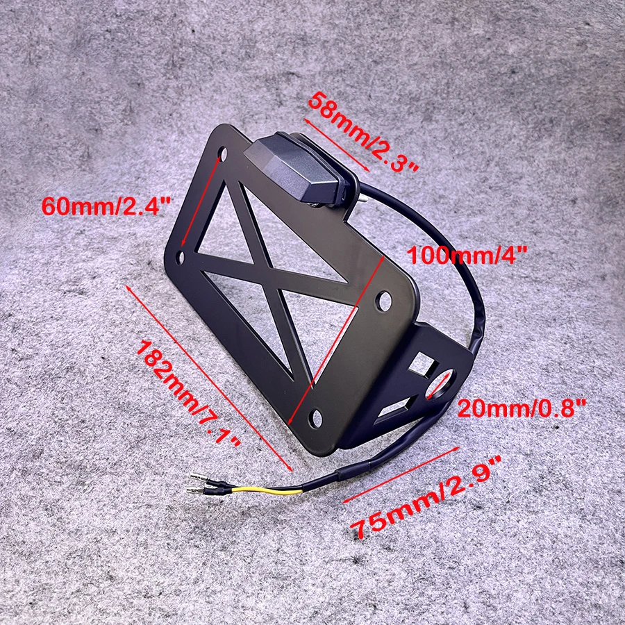 Universal Motorcycle Side Mount LED Tail Light With License Plate Number Bracket Holder For Touring Bobber Harley Sportster