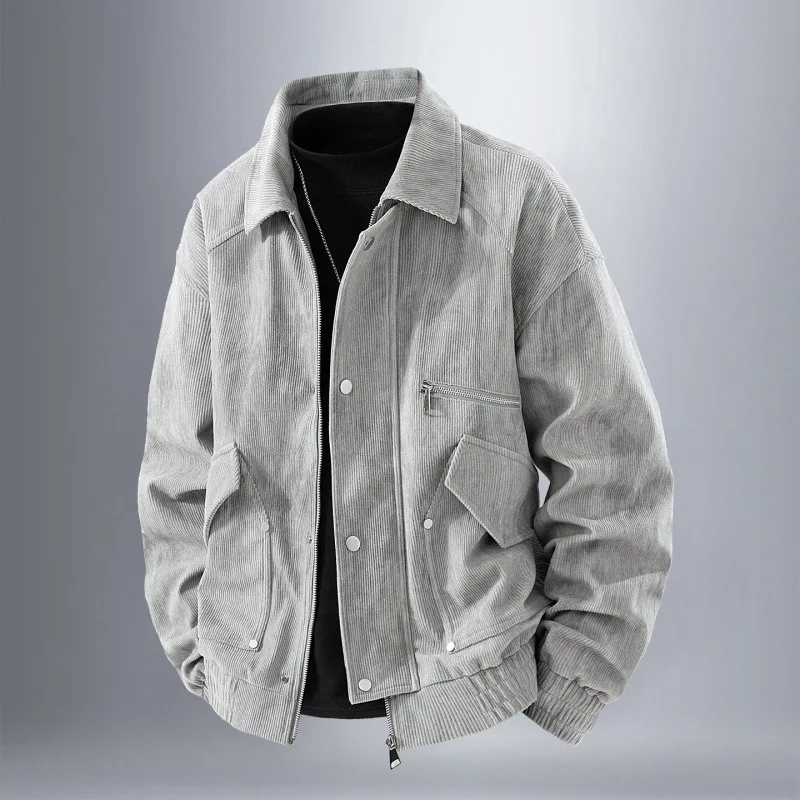 Retro American Men's Corduroy Jacket Windproof Breathable Durable Skin-Friendly Spring Autumn New 2025