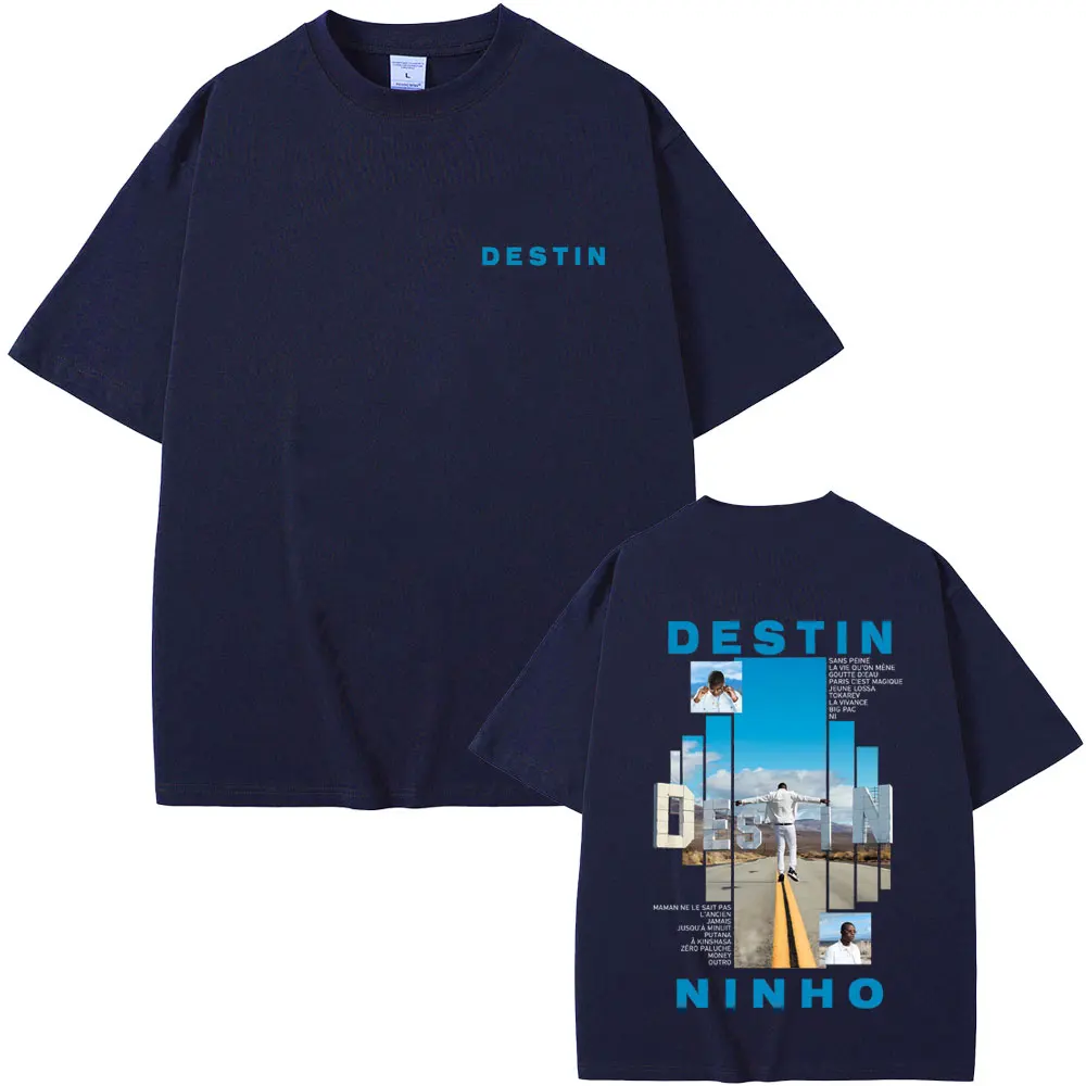 Rappeur Ninho Destin Album graphique T-shirt hommes femmes Hip Hop mode Pop musique T-shirts mâle décontracté Vintage T-shirts Streetwear
