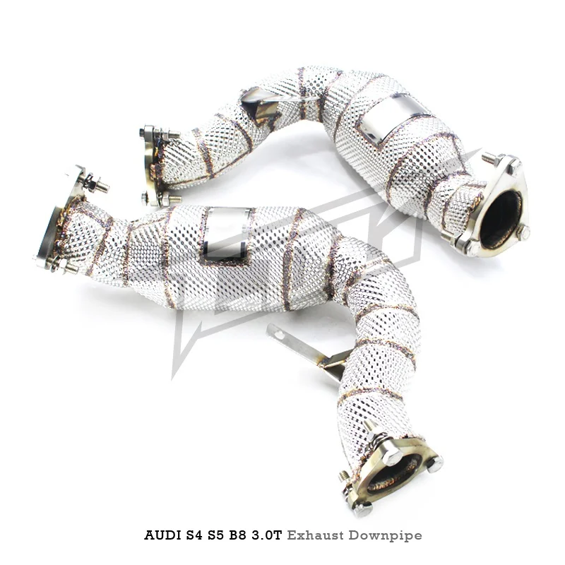 Head Section High flow Pipes Exhaust Pipes branch downpipe Exhaust Pipe with catalyst  For Audi S4/S5 B8/B8.5 3.0T