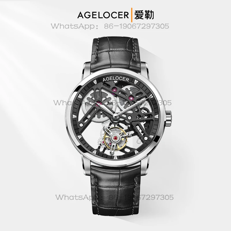 

Aile AGELOCER Original Tourbillon Men's High-end Hollow Mechanical Watch Boyfriend Birthday Gift