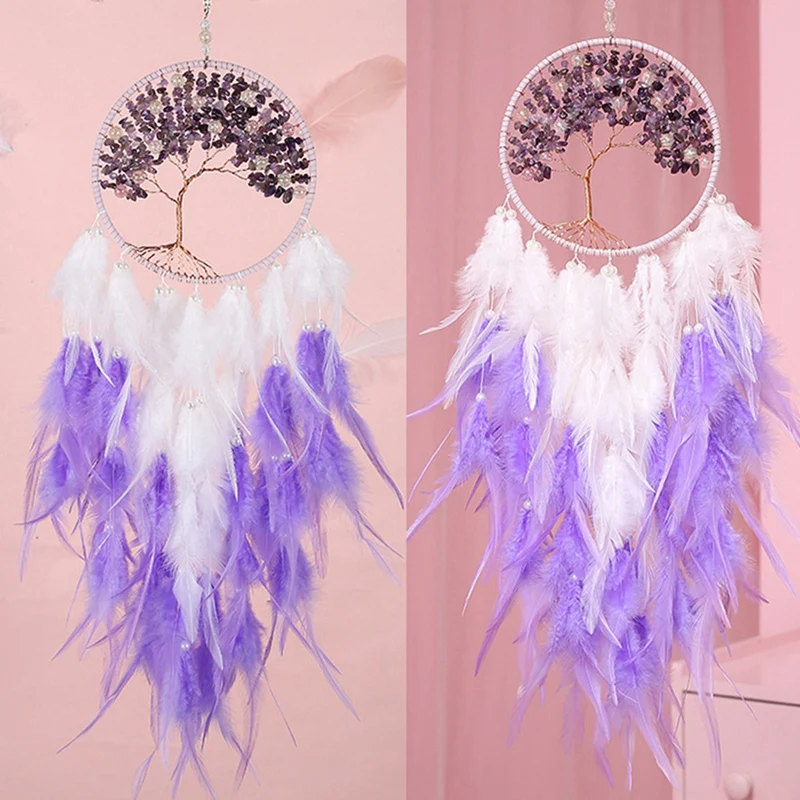 Dream Catcher Wind Chimes Art Chimes Home Craft Dreamcatcher Ornament Hanging Bedroom Decoration Gift Handmade Feather