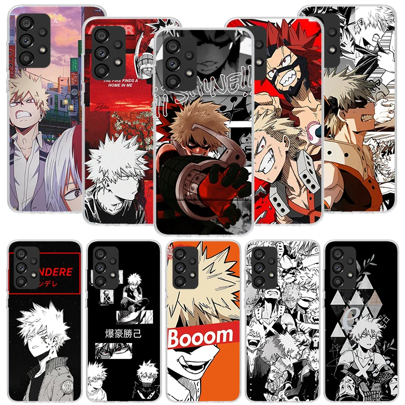 My Hero MHA Bakugou Katsuki Phone Case For Samsung Galaxy A14 A15 A13 A12 A54 A55 A53 A52 A04S A24 A25 A23 A22 A34 A35 A33 A32 A