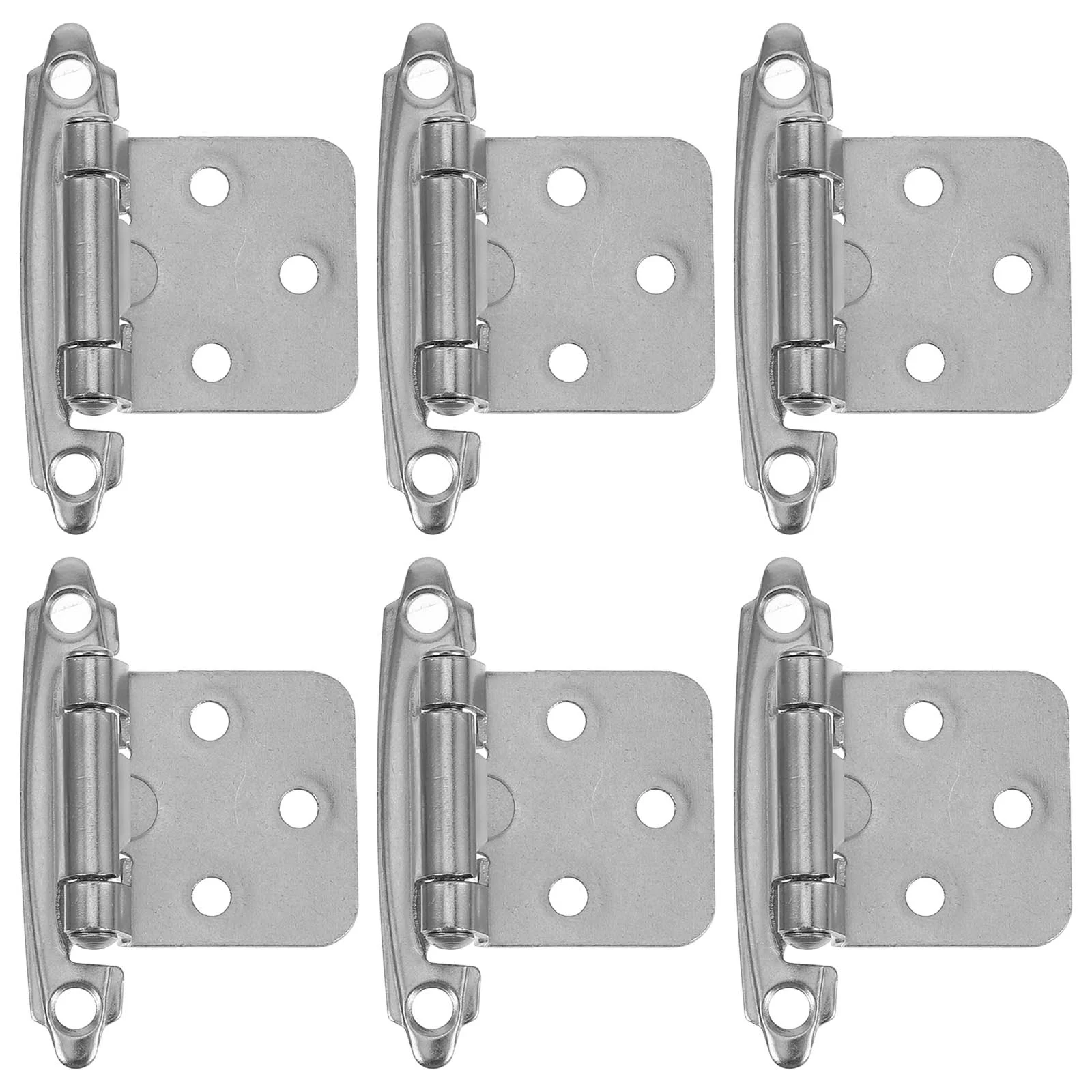 6 Pcs Black Cabinet Hinges 1 2 Inch Overlay American Style Spring Self Closing Kitchen Furniture Door Hardware