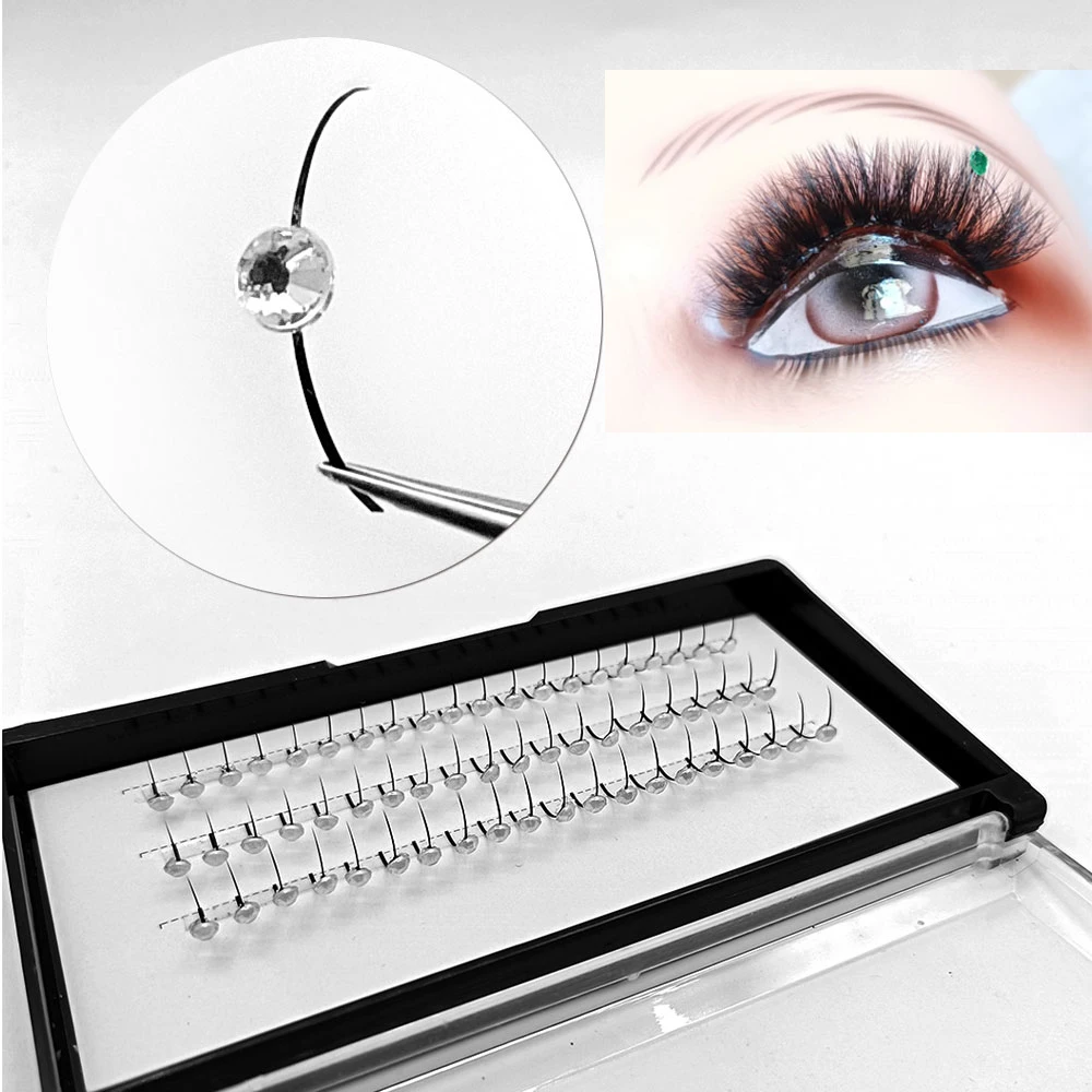 Glitter Diamond False Eyelashes silver Shiny Rhinestones Individual Lashes For Beauty Party Makeup Fairy Lash Extensions