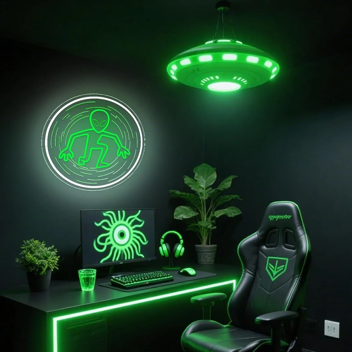 الغريبة LED النيون تسجيل USB عكس الضوء ضوء النيون تسجيل ل غرفة نوم غرفة معيشة حفلة عيد ميلاد هدية الجدار الديكور #3