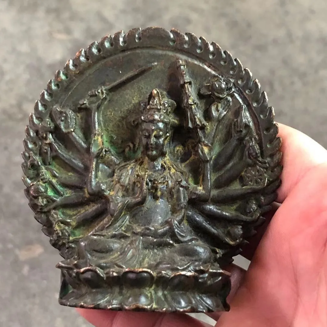 

Collection Buddha Statue Thousand Handed Guanyin Copper Ornament Handle Piece