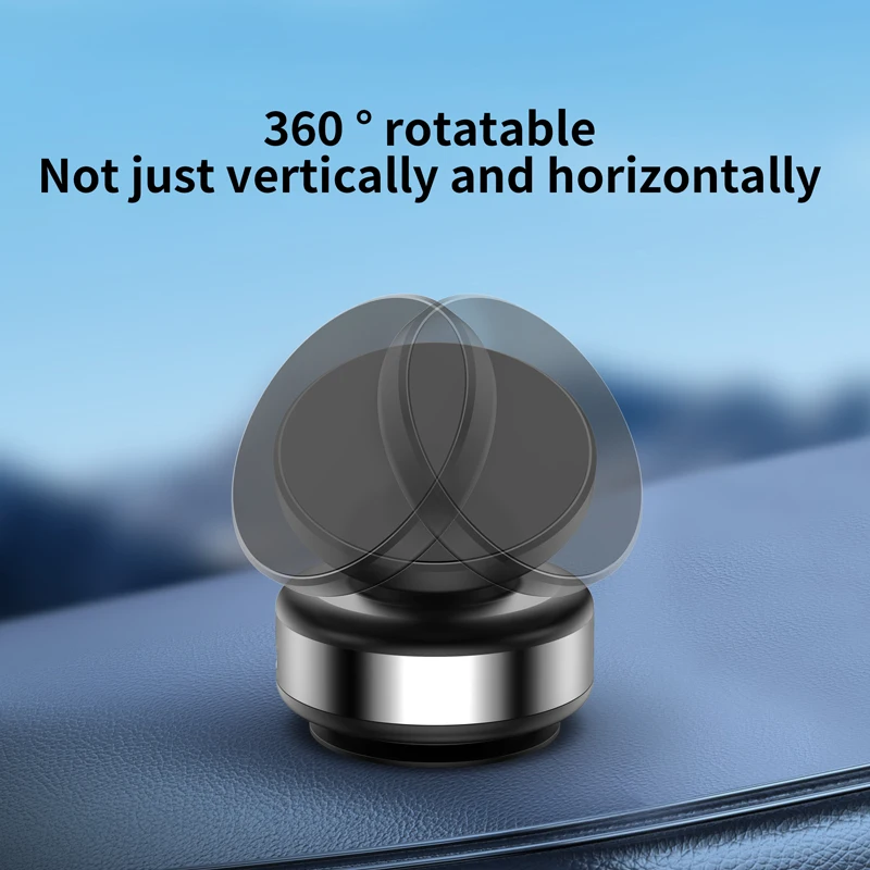 Car Magnetic Vacuum Adsorption Bracket 360 Degree Rotating Aluminum Alloy Mobile Phone Holder Or Above Smartphones For iPhone