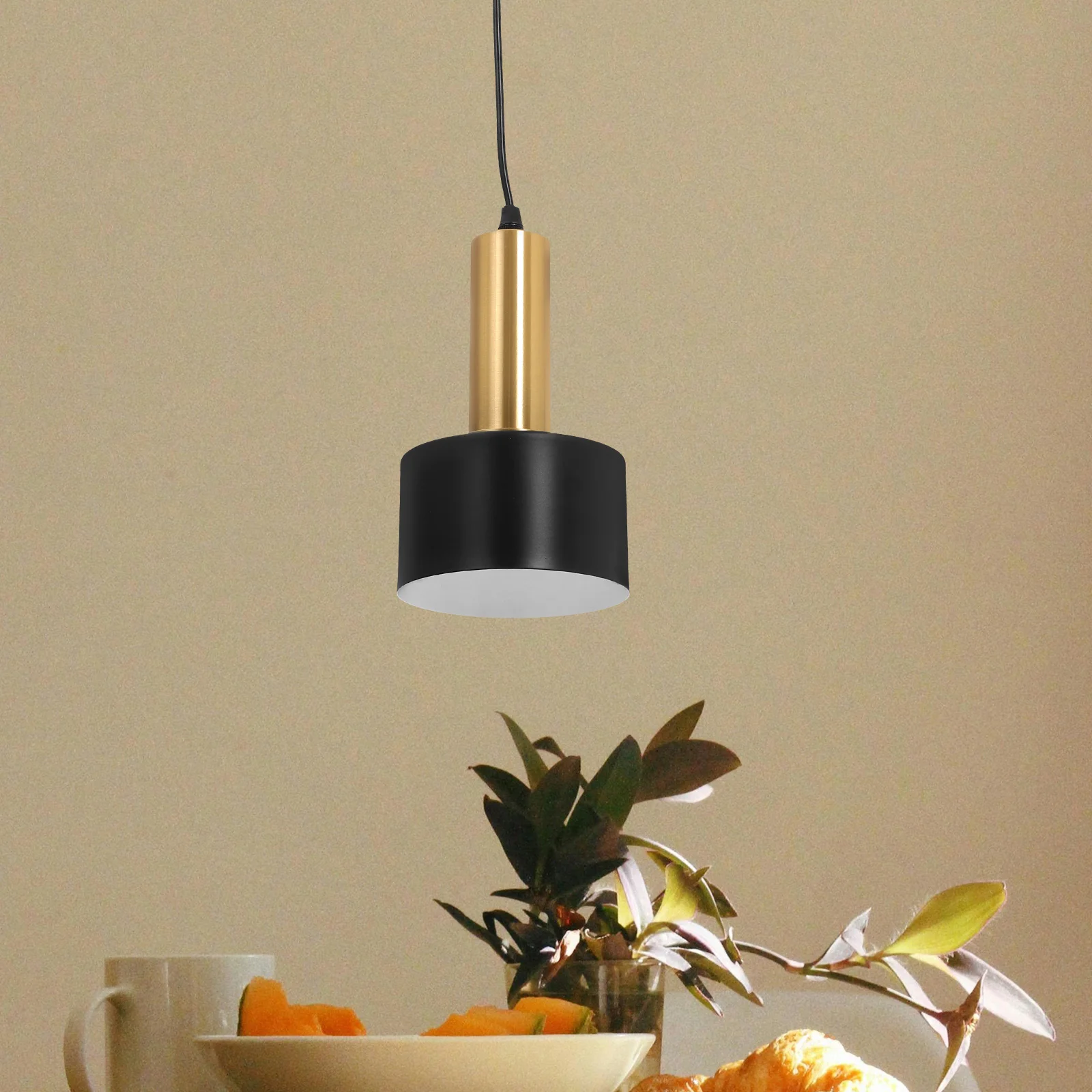 

Modern Nordic Bedroom Bedside Lamp 12CM Black Gold Creative Hanging Pendant Light Decor Simple Luxury Ceiling Lighting