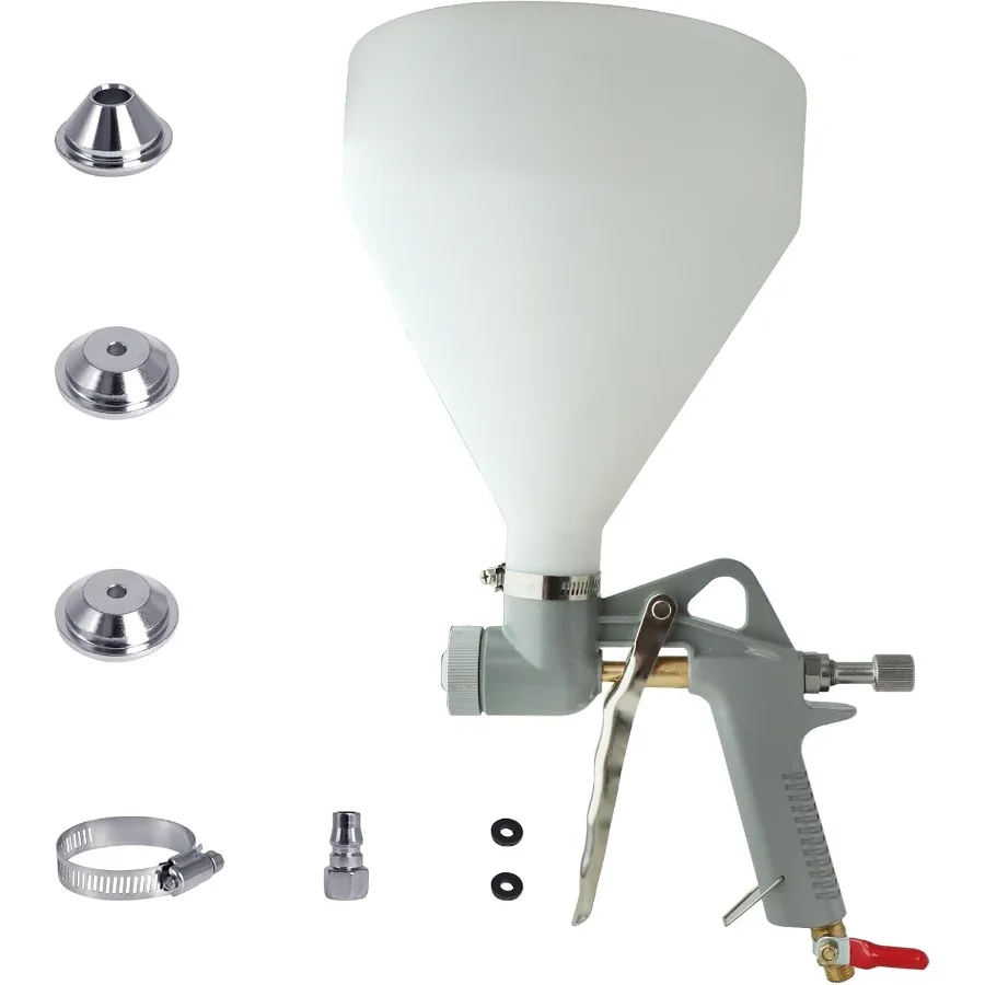 Drywall Texture SprayerAir Texture Gun 1.5 Gallon with 3 Nozzle 4.0mm 6.0mm 8.0mm for Orange Peel Knockdown (Silver)