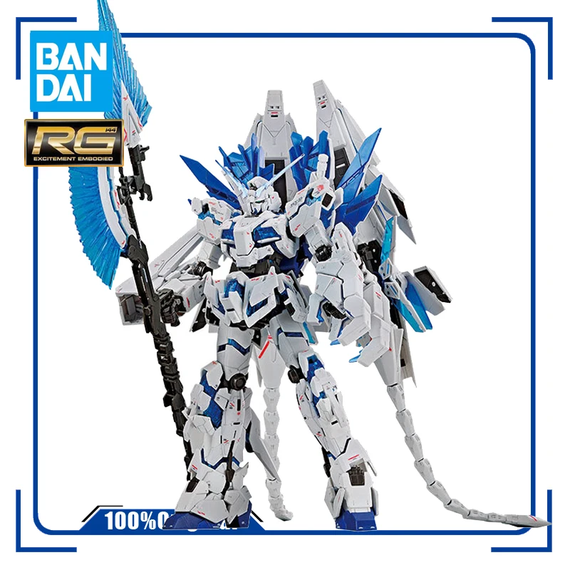 BANDAI RG 1/144 The GUNDAM Base Limited UNICORN Perfectibility Assembly Model Action Toy Figures Gifts for Children