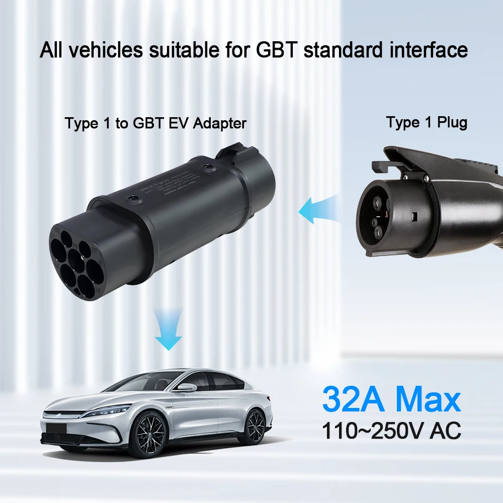 Kolanky 32A 7.2KW نوع 2 إلى نوع 1 محول نوع 1 إلى النوع 2 محول نوع 2 إلى Gbt محول نوع 1 إلى محول Gbt