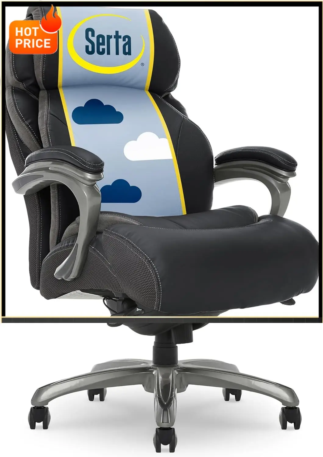 

Бестселлер: Офисное кресло Jackson Big and Tall для руководителя с технологией Smart Layers, широкой подушкой сиденья, современное и удобное кресло для дома и офиса