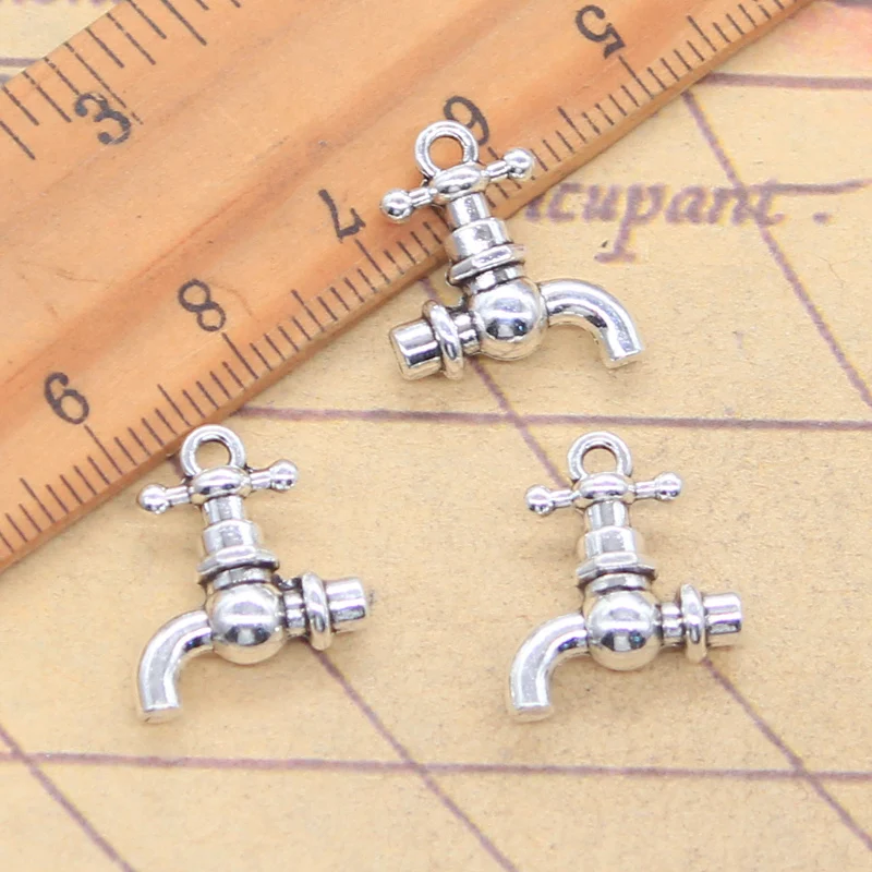10pcs Charms Faucet Hydrovalve 18x15mm Antique Silver Color Pendants Making DIY Handmade Tibetan Finding Jewelry