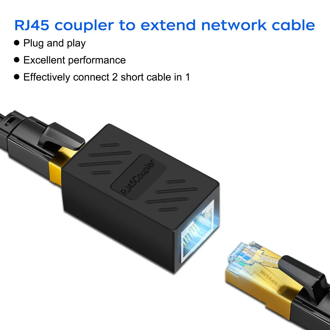 RJ45 Female to Female Coupler Ethernet Extender Connector 1-2 Pack in line Coupler Cat7 Cat6 Cat5e Cat5 Ethernet Cable Extender