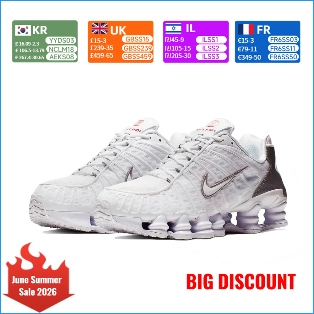 Tênis de corrida Nike SHOX TL elegantes e versáteis, antiderrapantes e duráveis ​​com amortecimento de ar AV3595-100