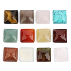 5Pcs Square Stone Cabochon For Jewelry Making Nature Flatback Cameo Diy Jewelry Pendants Earring Finding Charm Interface