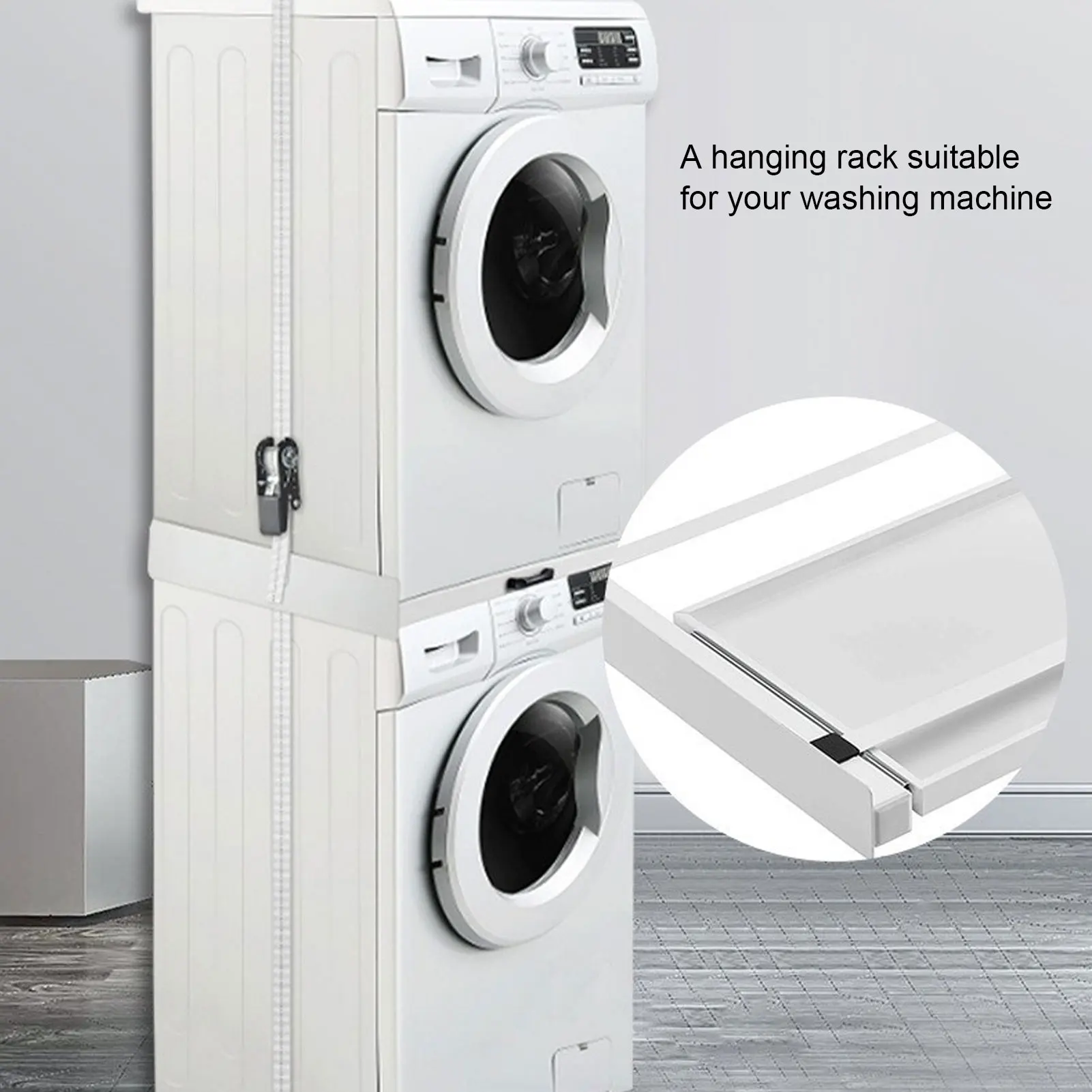 Washer Dryer Stacking Kit Metal Connecting Frame with Pull Out Shelf for Washing Machine Dryers 60cm Wide Appliances