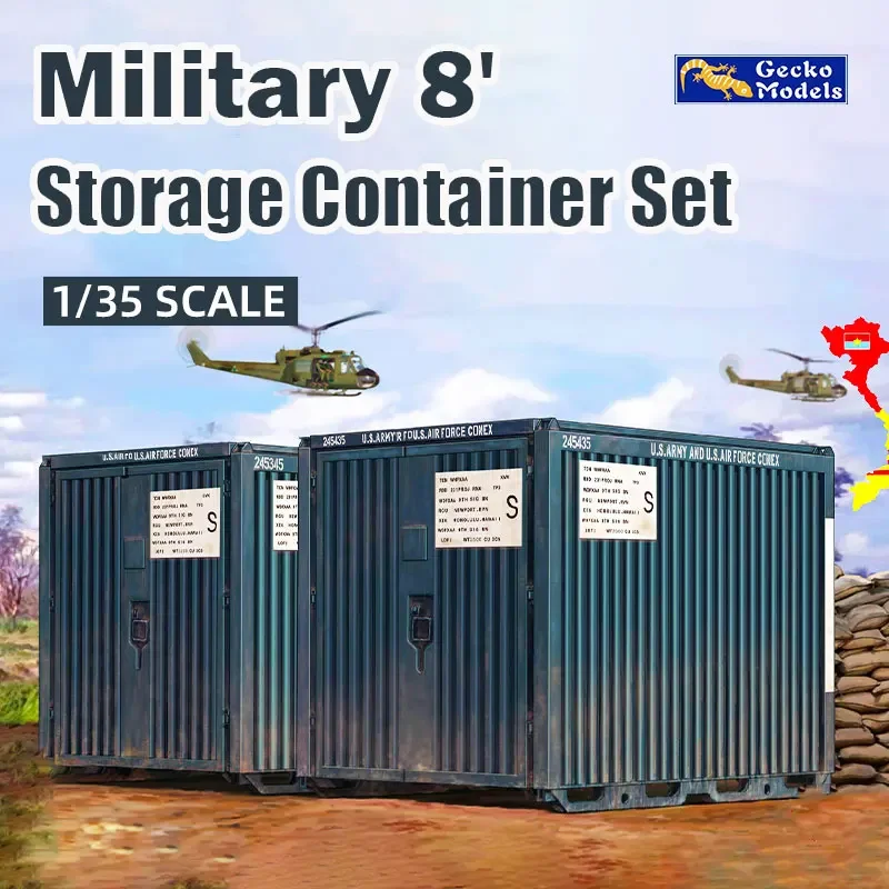 Gecko model assembly ratio kit 35GM0112 US 8-foot military small container set 1/35