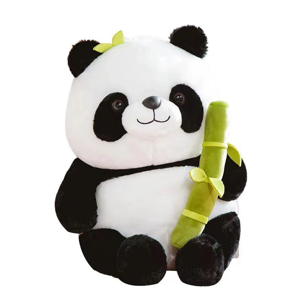 Panda Bamboo Tube Doll Set para crianças, brinquedo de pelúcia, animal chinês, pode ser carregado e descarregado, presente de aniversário, 25cm