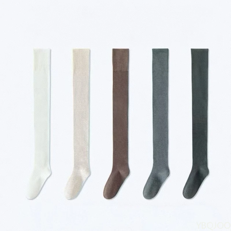 5 أزواج من الجوارب الركبة العصرية متعددة الاستخدامات، جوارب بسيطة للنساء لربيع وخريف، جوارب أنبوبية متوسطة مريحة غير رسمية جديدة #4