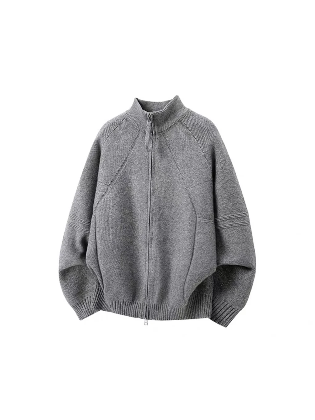 

American Retro Zipper Collar Open Cardigan Sweater Men's Autumn Winter Casual Lazy Sle Knitted irt Outerwear