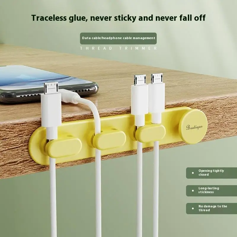 Data Cable Organizer Silicone Charging Hub Self-adhesive Winding Device Desktop Storage And Fixed Winding Device Holder