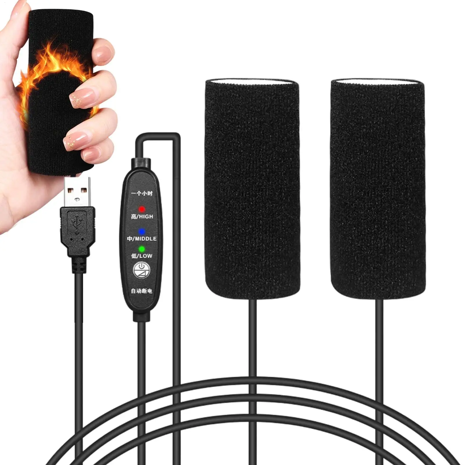 

Heated Grips For Motorcycle Waterproof Heated Warmer Winter USB-Powered Heating Cover For Men Women Highway Daily Touring Biking