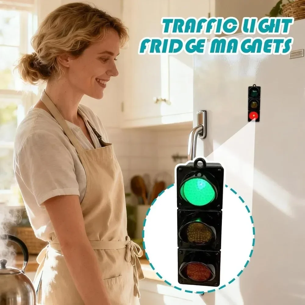 Traffic Light Magnetic Refrigerator Stickers Traffic Pedestrian Light Creative Magnetic Decoration Accessories Fridge Magnets