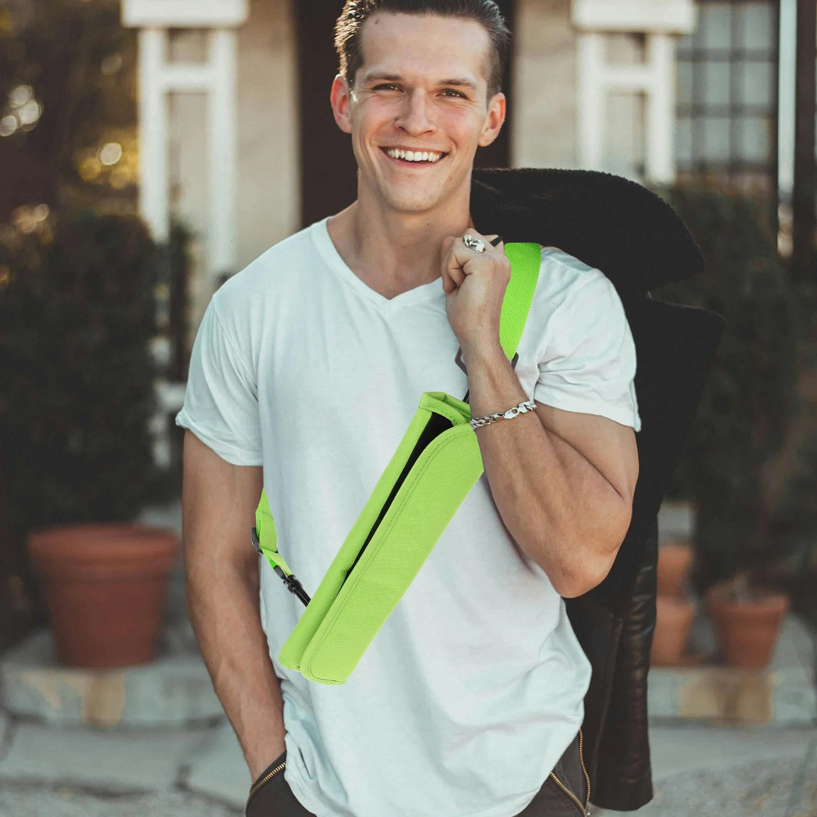 1 قطعة تحمل سعة كبيرة مقاوم للماء قابل للطي خفيفة الوزن حزام قابل للتعديل للسفر ممارسة التخزين تحمل النوادي المحمولة #6