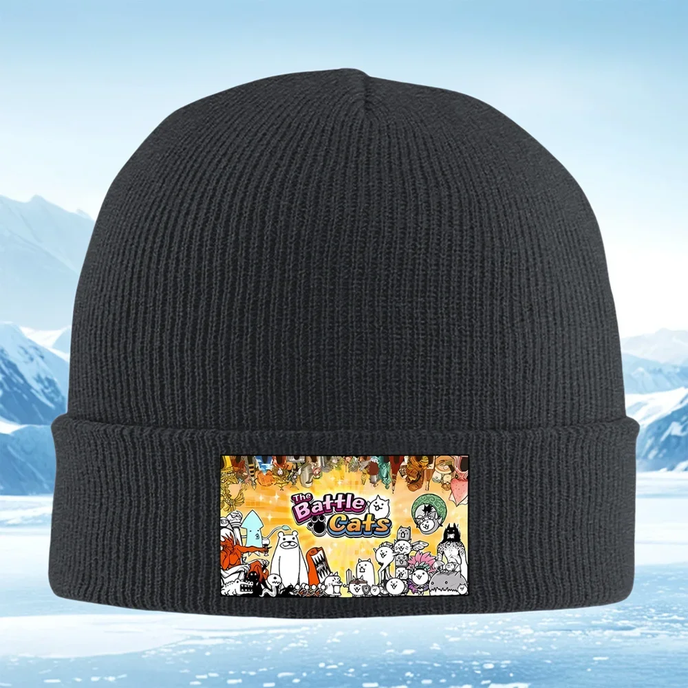 2026 Cats fight enemies,epic battle Men Women Unisex Knitted Hat Beanie Pullover Cap Winter Thermal Warm Christmas Outdoor Cycli