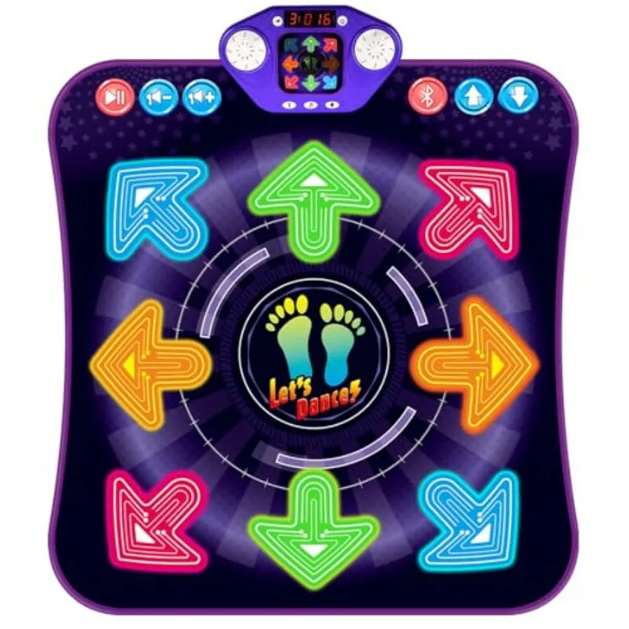 

Dance Mat Toys for 3-12 Year Old Girls Boys Dance Pad with Light Up 8-Buttons Bluetooth Music Dance Game with 7 Game Modes Chri