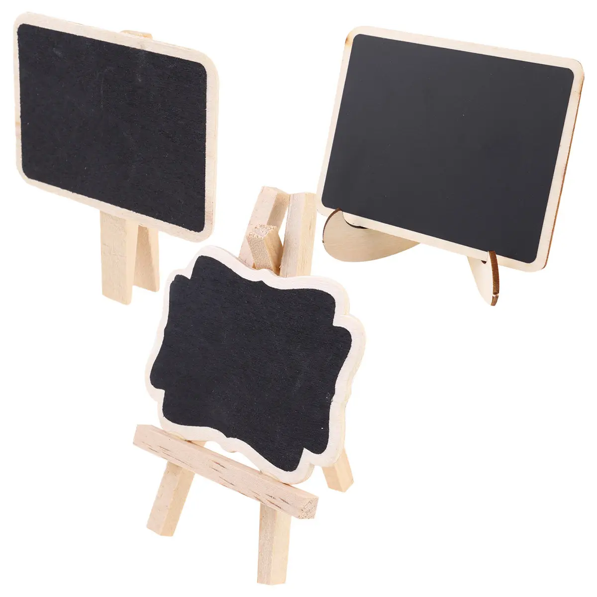 Blackboard Small Creative Mini Wooden Blackboard Price Message Photo Props Square Clip Painting Rack Herringbone Display
