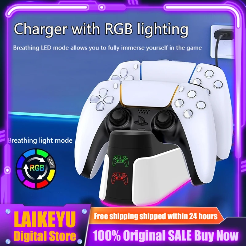 2025年新発売-ps5ゲームコントローラー充電ドック-rgb-type-c急速充電-充電インジケーターライト付き-ps5ゲームパッドアクセサリー