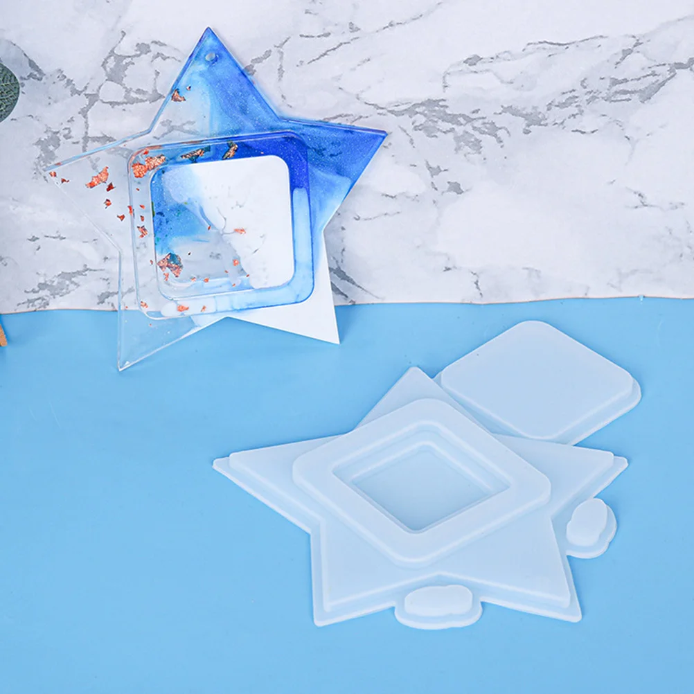 

2Pcs Stars Photo Frame Mold Silicone H made Casting Tool Reusable Epoxy Resin Frame Making Supplies Craft Decorations