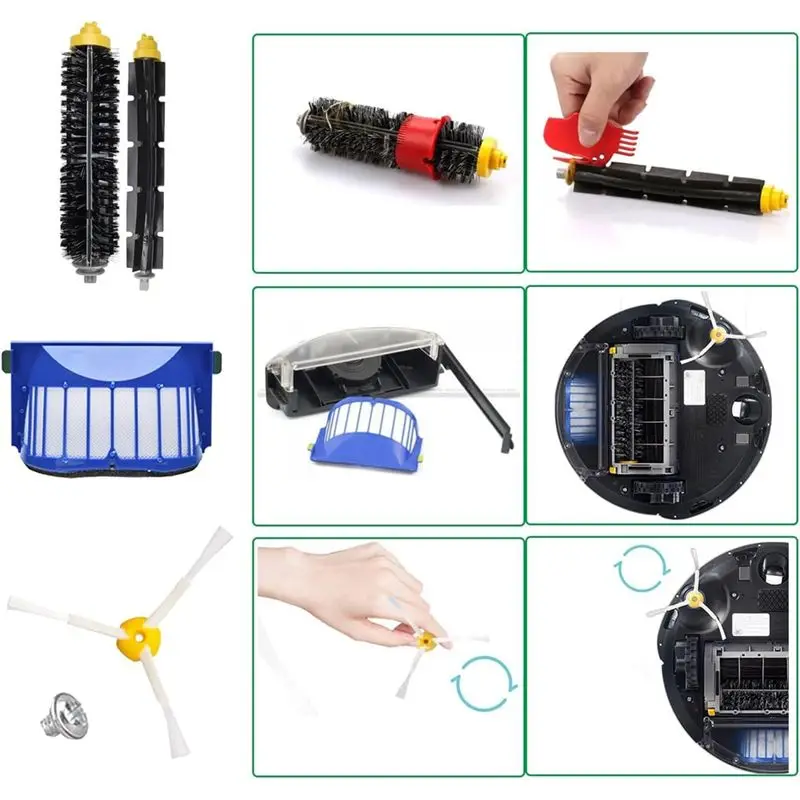BHBD-Replacement Parts For Irobot Roomba 692 694 676 675 695 677 671 655 645 690 680 660 650 620 614 Vacuum Brush Filters