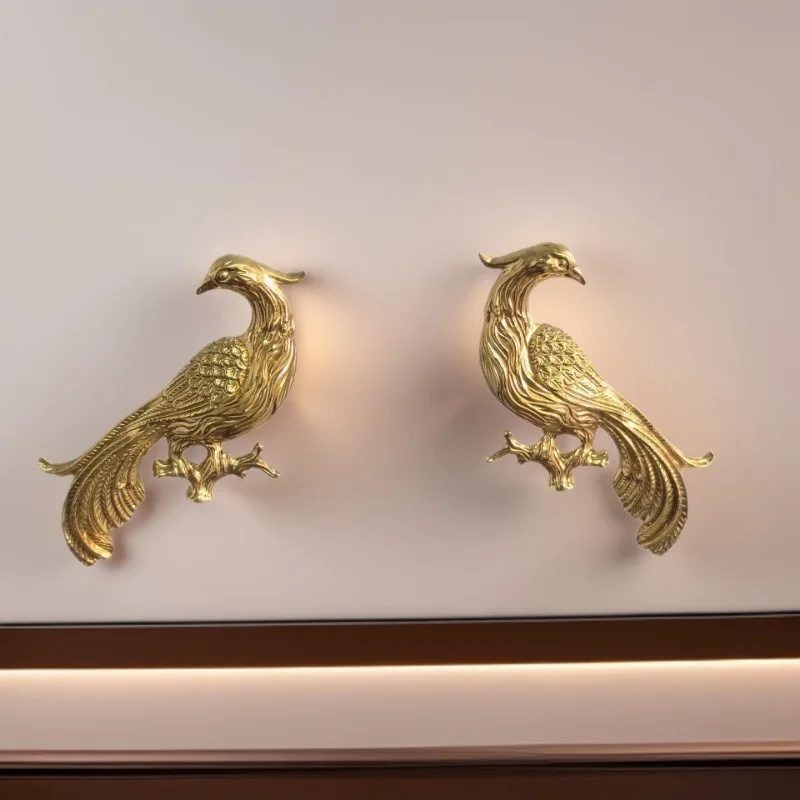Brass Phoenix Drawer Handle Creative Cabinet Door Knob New Creative Cabinet Handle Elegant Shoe Cabinet Handle