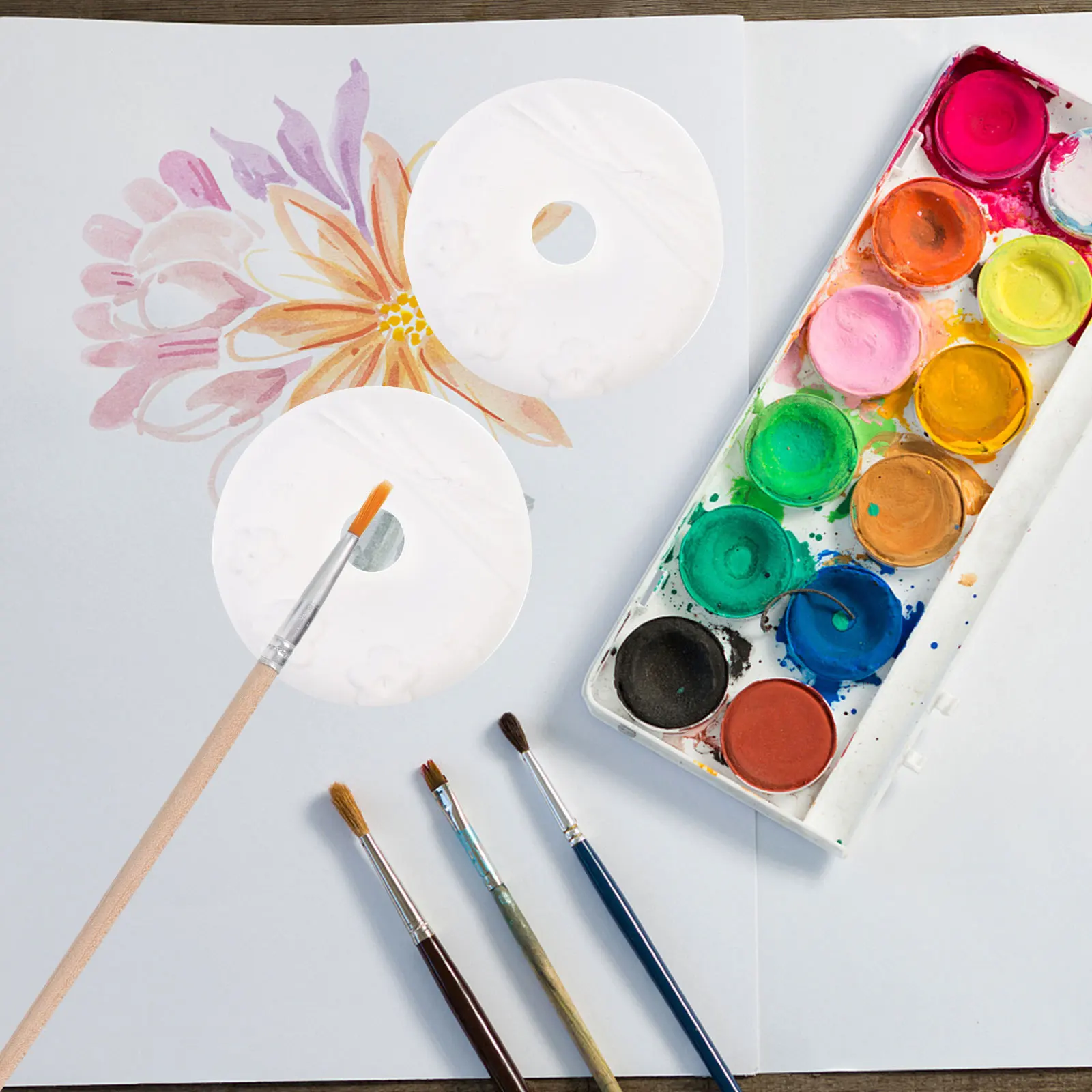 1Set Donut Gips Schilderij Kit Creatieve DIY Kleurstandbeeld Kids Graffiti Craft Educatieve Activiteit Kids Schilderij Kit