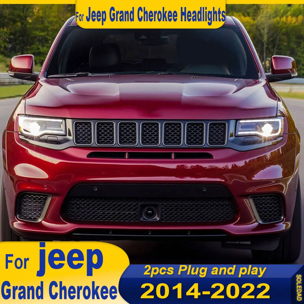 

Автомобиль для JEEP Grand Cherokee, фара в сборе 2014-2022, модифицированные фары, дневные ходовые огни, указатель поворота Plug and Play
