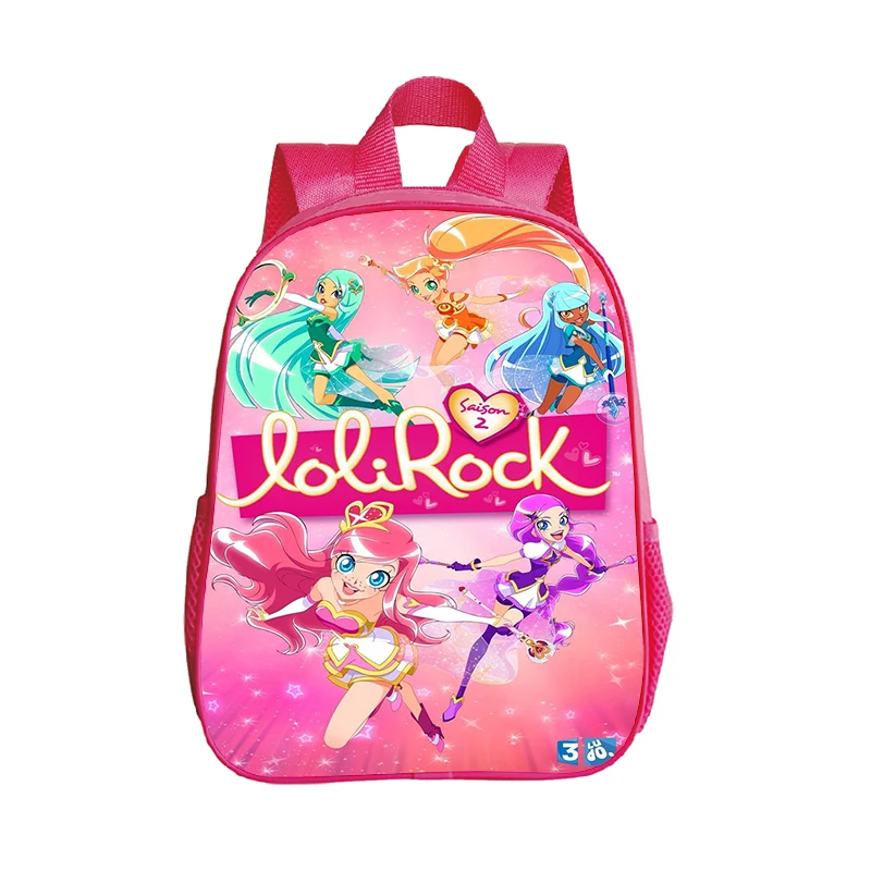 

Waterproof LoliRock Schoolbag 12inch Pink Backpack for Preschool Girls Cartoon Kindergarten Bookbag Childhood Education Backpack