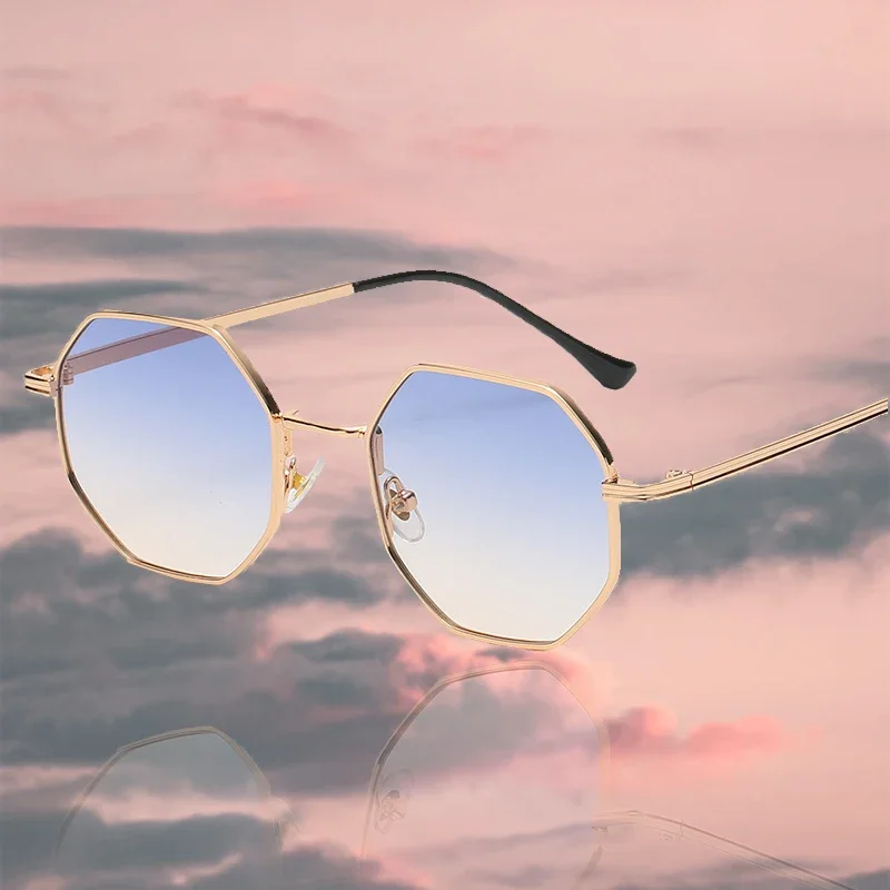 Fashion Retro Sunglasses Classic Metal Polygonal Sunglasses Sunglasses Octagon Glasses image 6