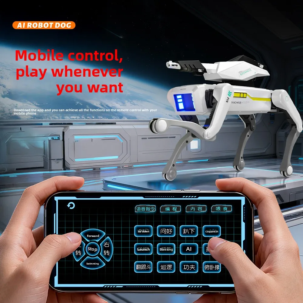 Intelligent AI remote control machine dog voice dialogue APP remote control programming singing and dancing children's toys