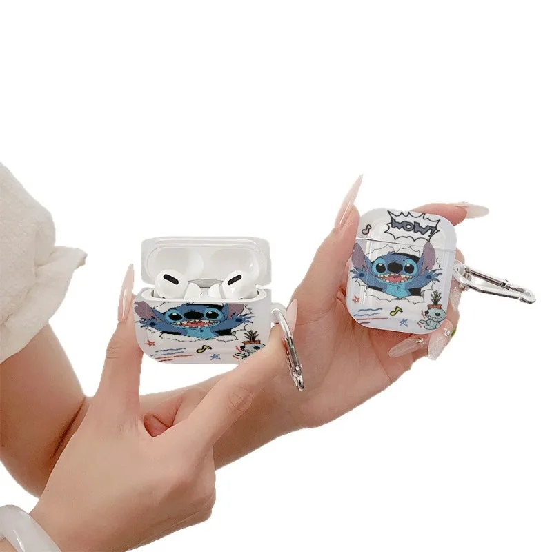 ديزني غرزة الكرتون حقيبة سماعة الاذن ل Airpods 1 2 3 4 برو سيليكون الغطاء الواقي ل Airpods Pro2 سماعة رأس مزودة بتقنية البلوتوث غطاء