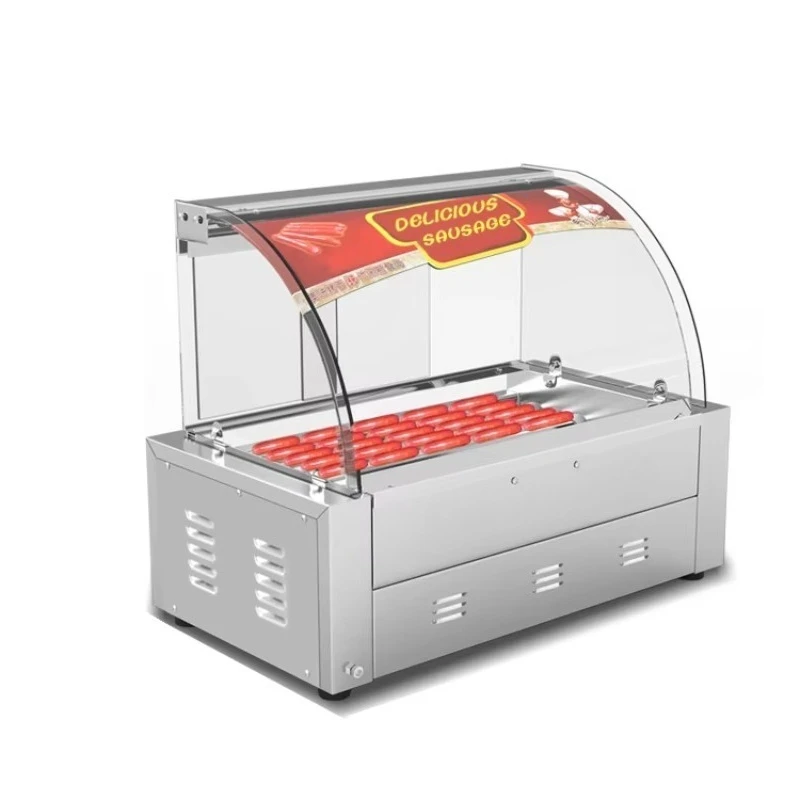 High Efficient Hotdog Machine Hot Dog Grill Roller with Bun Warmer